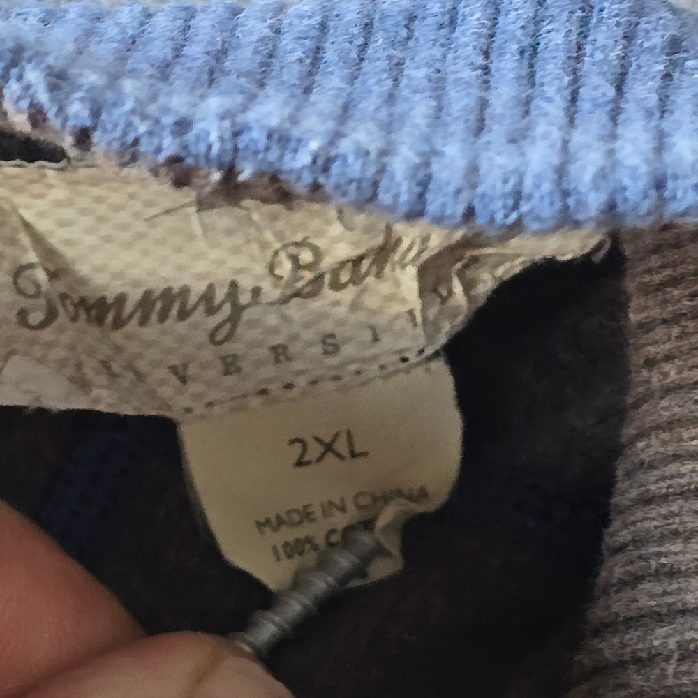 Tommy Bahama Reversible Quarter Zip Pullover Mens 2XL Blue Gray Coastal Comfort - Picture 13 of 16